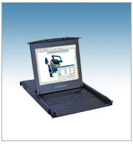 1U LCD Keyboard with Cat5 KVM Switch