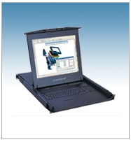  1U LCD Keyboard with IP Cat5 KVM Switch