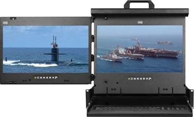 MRK-K17e-2L Cyberview 2U 17" Dual Display Left and Center Display Port 3840 x 2160 Rackmount Console Drawer Touchpad--