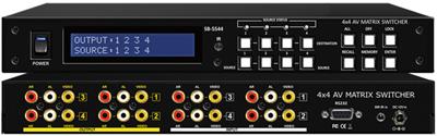 Shinybow SB-5544LCM 4x4 Composite Video/Stereo Audio Matrix Switcher