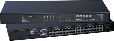 U-3202 Cyberview Cat5 KVM Switch 1U Rackmount 32 Ports (1 x Local; 1 x Cat5/6 Remote)