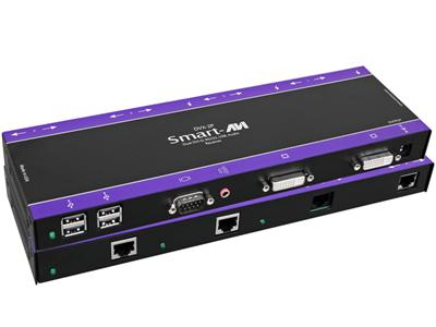 DVX-2PS SmartAVI Dual DVI Extender with USB, Audio, and RS232 over Cat6 STP Cable up to 275ft