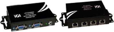 4 Port UTP VGA Splitter Extender with Audio Transmitter