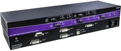 SFX-4P-M-S SmartAVI Quad DVI Fiber Extender with full USB 2.0 Support up to 1500ft