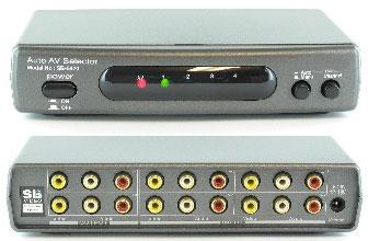 4x2 Composite Routing Switcher with audio 4 inputs and 2 outputs