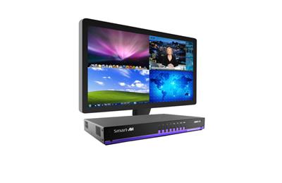 HDMV-KM SmartAVI 4-Port HDMI/USB KVM Multiviewer with Fast Switching via Mouse