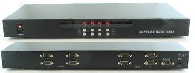 4x4 VGA Matrix Switch 4 Inputs and 4 Outputs with RS232 and Infra Red Remote 1U Rackmount