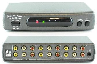4x2 Composite Routing Switcher with audio 4 inputs and 2 outputs