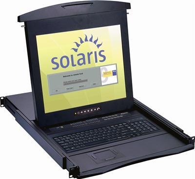 1U 17" Solaris Rackmount Monitor Keyboard Drawer Touchpad