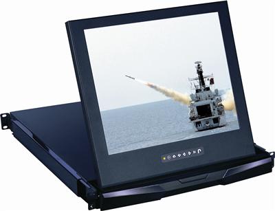 1U 17" Shallow Depth Composite and S-Video Rackmount LCD Monitor Drawer