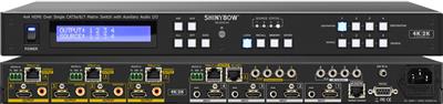SW-HBT-C6IRLT-8X8E Avenview HDMI HDBaseT Lite Matrix Switch 8X8 CAT5e/6/7, 3D Support and Bi-Directional IR with Receivers