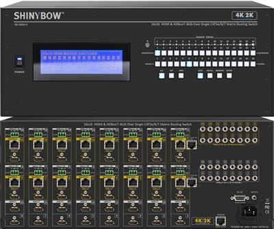 Shinybow SB-5669CK 16x16 HDMI & HDBaseT™ UHD 4K2K Matrix Routing Switch w/ Full EDID Management/Learning