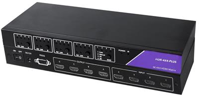 HDR-4×4-Plus 4×4 HDMI Matrix Delivers 4K/2K Resolution over HDMI while Switching four Signals Between Four Displays