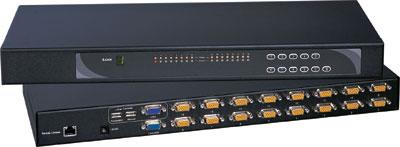 KVM Switch 1U Rackmount combo USB and PS2 and VGA Interface 16 Ports