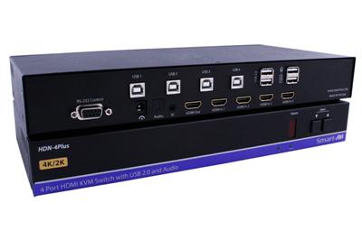 HDNET-4PLUS-S SmartAVI 4 Port HDMI KVM Switch with 4Kx2K Ultra HD Support and USB 2.0 Sharing