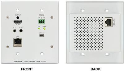 	 Shinybow SB-6351R HDMI HDBaseT™ Wall Plate Receiver w/ PoH up to 330 Feet (100M) – (Single LAN, 2-way IR, RS-232, HDMI)