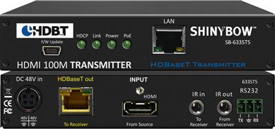 Shinybow SB-6335T5 5-Play HDBaseT™ PoH TRANSMITTER up to 330 Feet (100M) – (Single LAN, 2-way IR, RS-232, HDMI) [SB-6335T5]