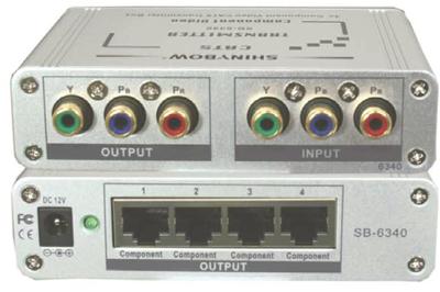 Component Splitter Extender over CAT5/6 UTP Cable, 4 Ports