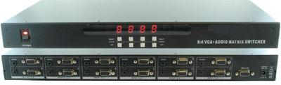 8x4 VGA Matrix Switch 8 Inputs and 4 Outputs with Audio, Infra Red Remote and RS232 Control