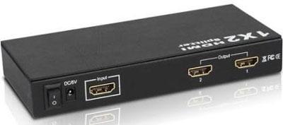 2-Way HDMI Splitter 3D, 4Kx2K, EDID with IR Extension (1-in/2-out)