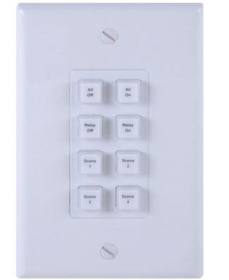 8-Button Programmable Illuminated IP Wall Plate Control Keypad