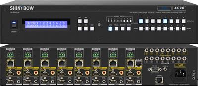 Shinybow SB-5688CAP 8x HDMI Inputs / 8x HDMI & 8x HDBaseT™ PoH Outputs - UHD 4K2K Matrix Switch w/ EDID Management/Learning w/ Auxiliary Audio I/O