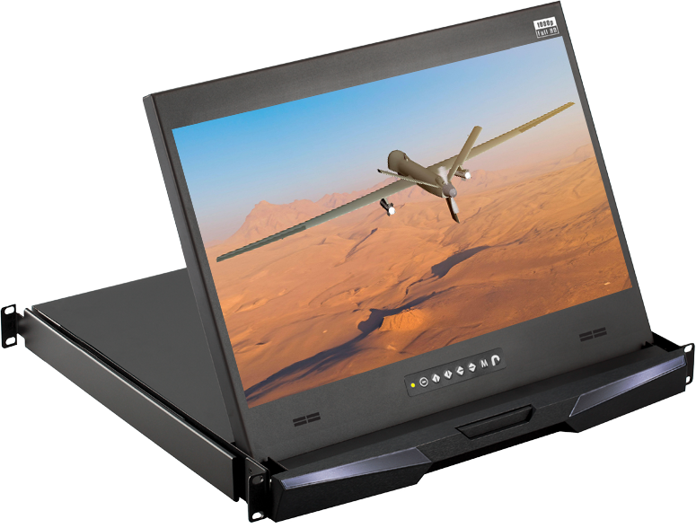 RP-F119 CyberView1U 19 inch FHD LED backlit LCD Display Drawer with VGA and HDMI Inputs product image