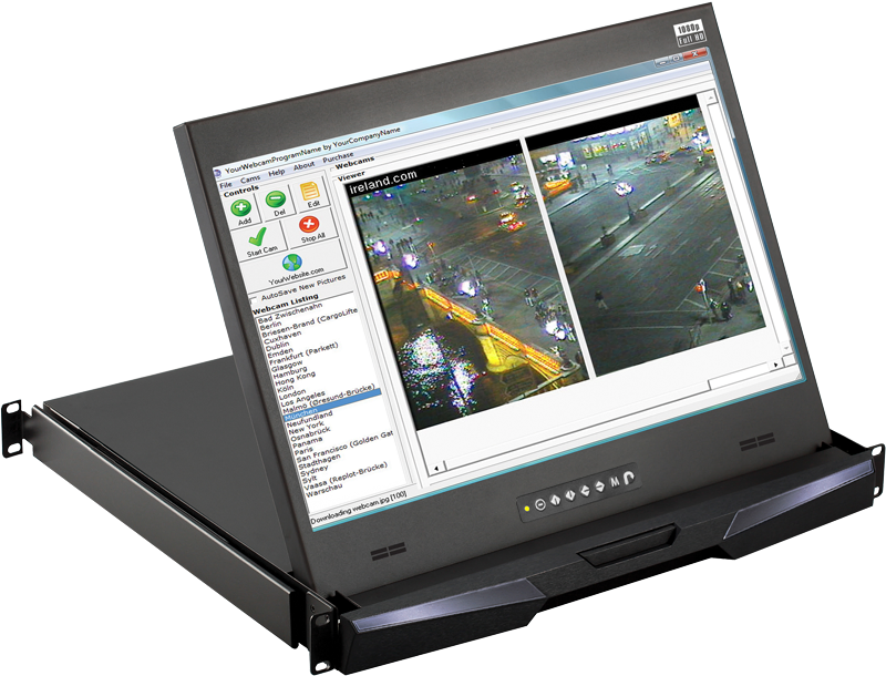 RP-F1417 CyberView 1U 17 inch Ultra Short Depth Rackmount LCD Display Drawer with VGA and HDMI Inputs product image