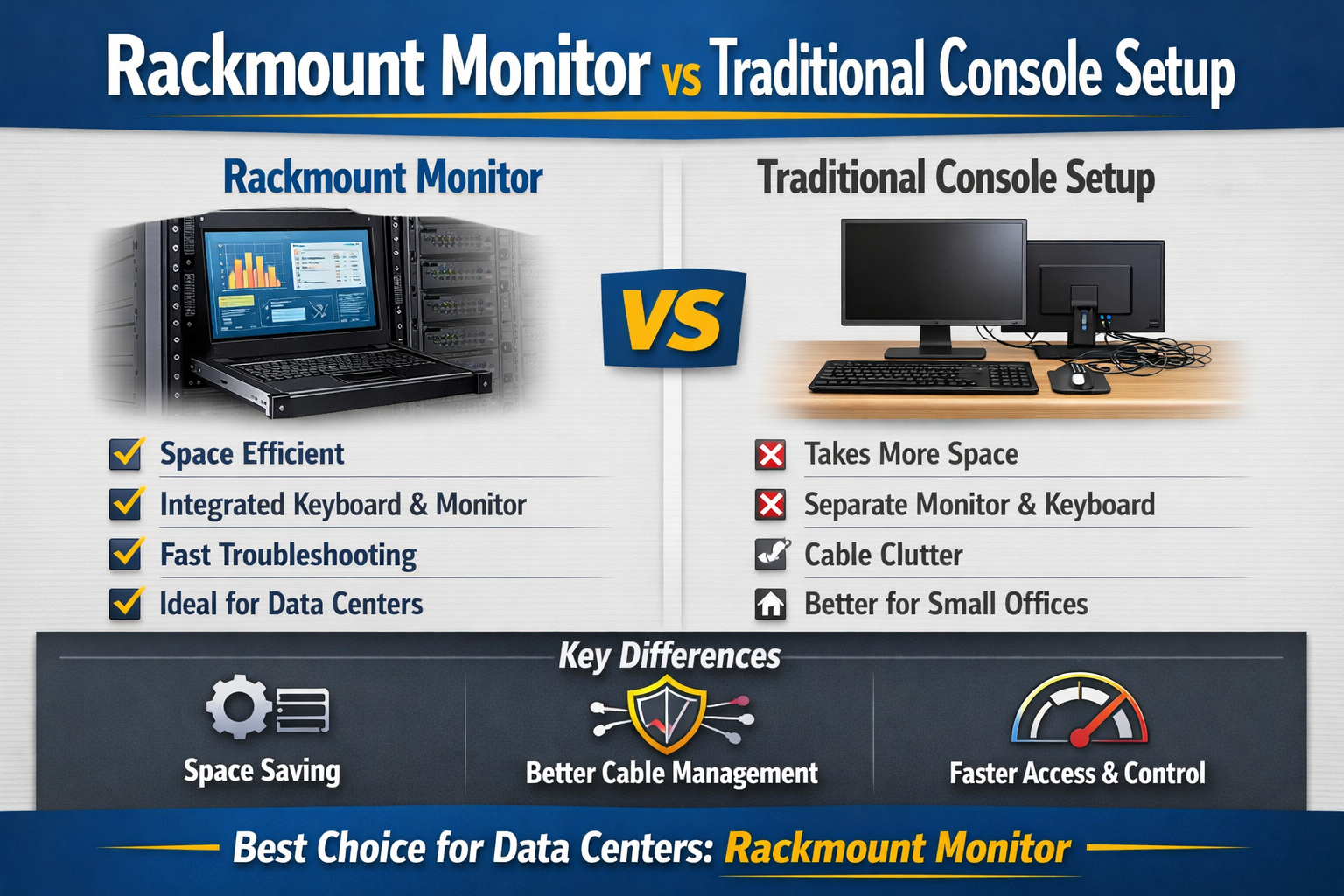 Rackmount Monitor vs Traditional Setup | KVM Switch Tech