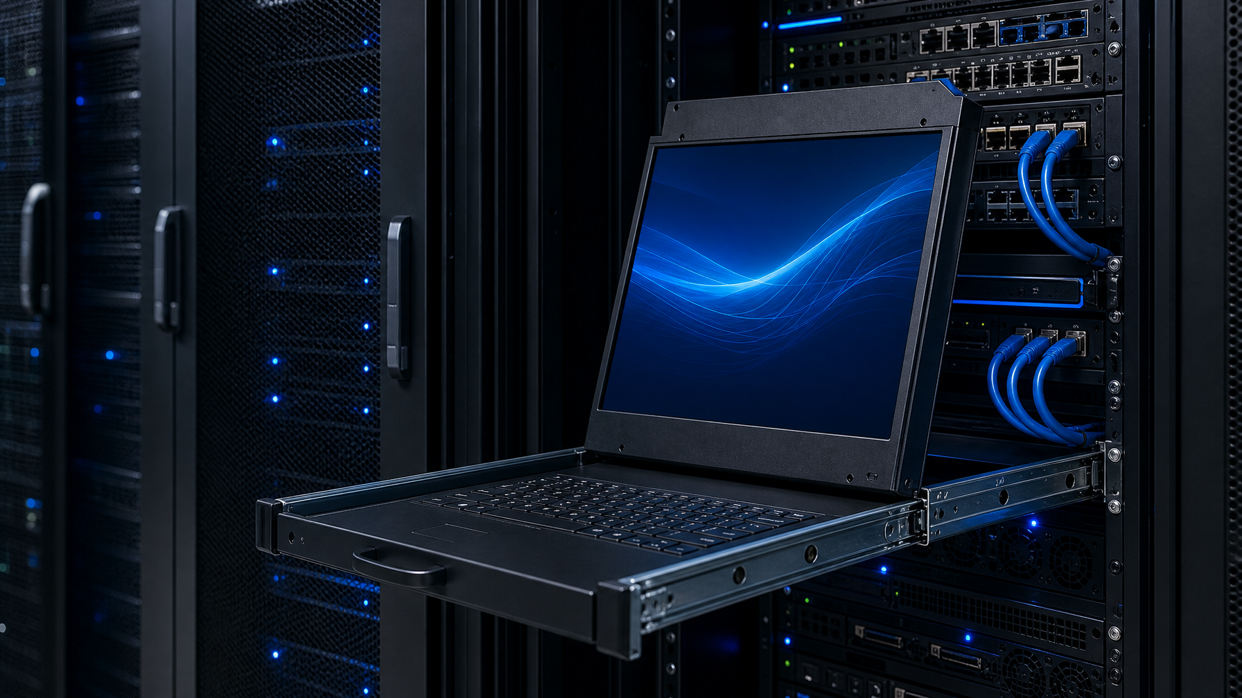 DisplayPort Rackmount Console with LCD for USA Data Centers