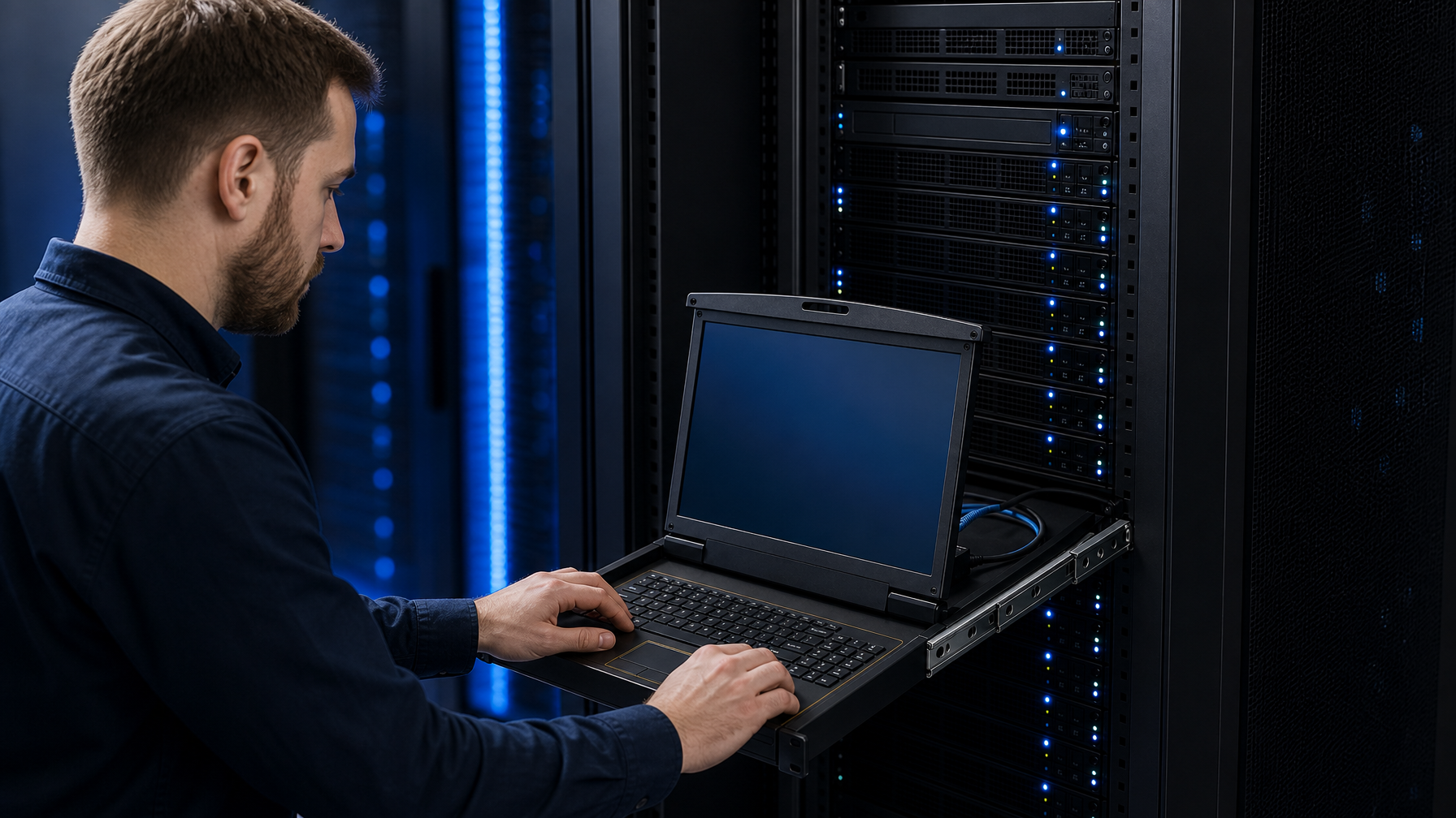 Access Your Servers At-The-Rack with a Compact Rack Mount Monitor Keyboard